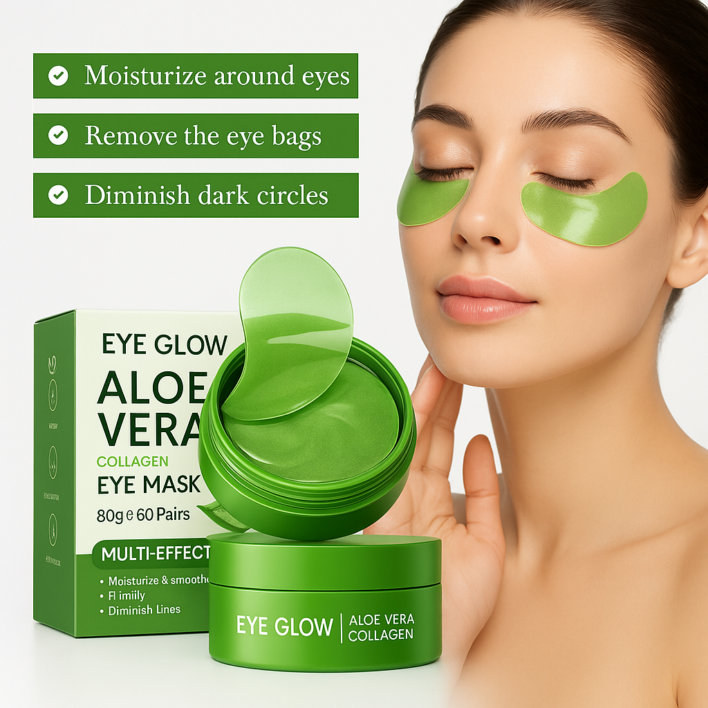 Aloe Vera Collagen Eye Mask. Removes Dark Circles, Eye Bags, and Inflammation.